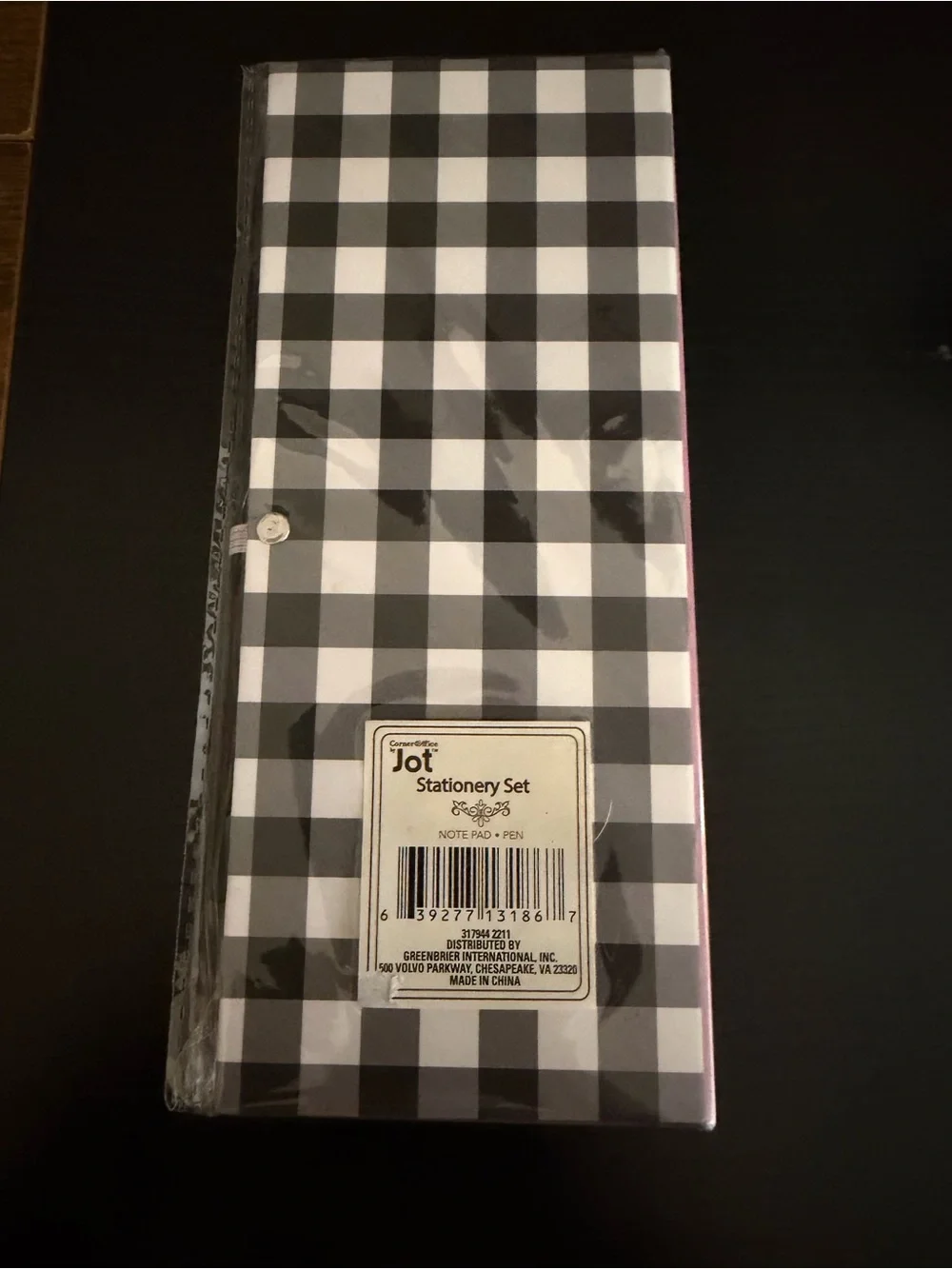 Pink Bow Black & White Stationery set